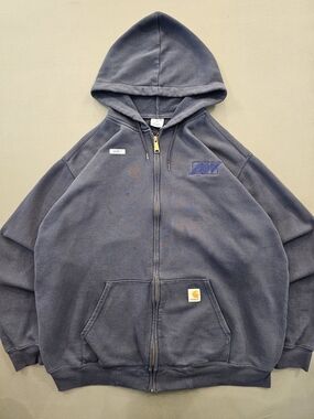Vintage Carhartt Midweight Full-Zip Hoodie - Navy Blue